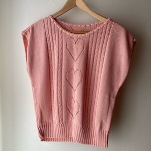 Vintage Handmade 60’s/70’s Pink Heart Knit Sweater Vest